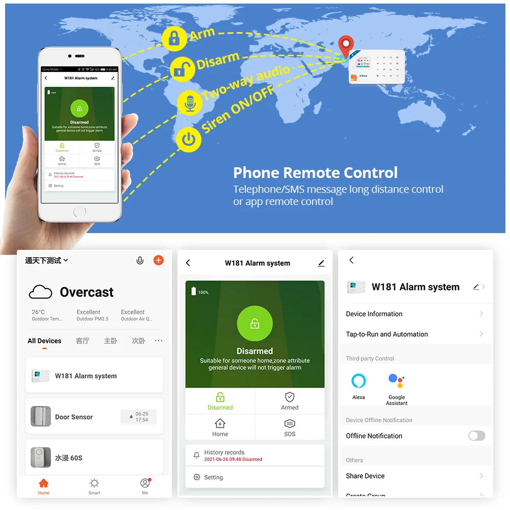 KERUI: Portable Smart WiFi GSM Alarm System