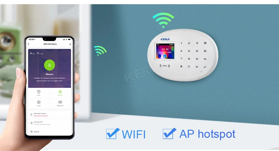 KERUI: Portable Smart WiFi GSM Alarm System