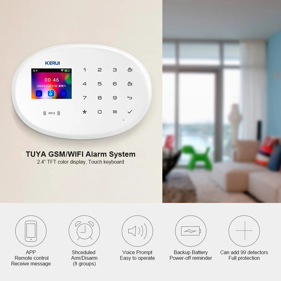 KERUI: Portable Smart WiFi GSM Alarm System