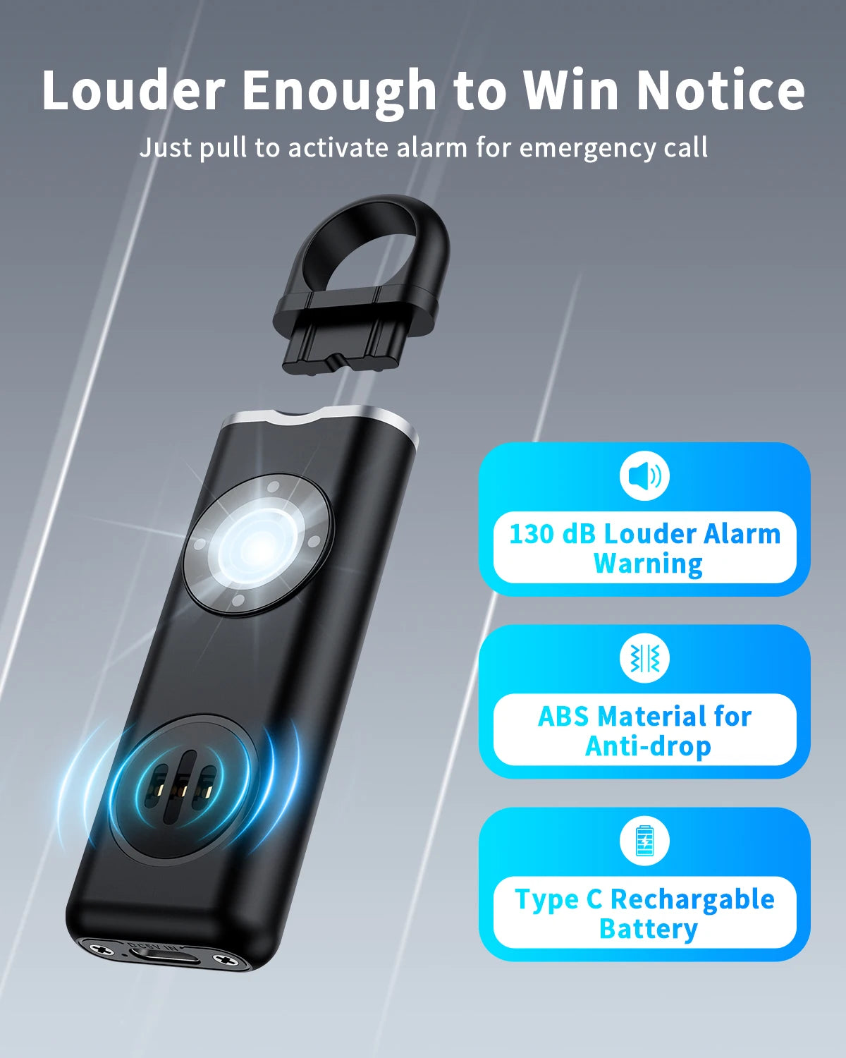 SHEEK: Personal Self Defense Alarm with LED Light