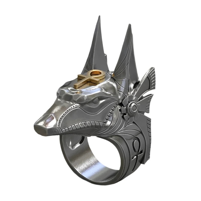 ANUBIZ: Vintage Egyptian Wolf Ring