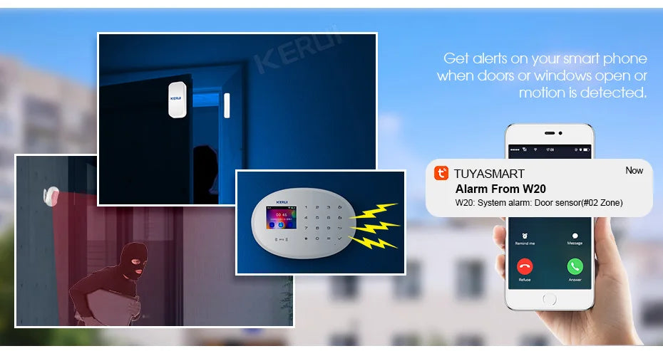 KERUI: Portable Smart WiFi GSM Alarm System