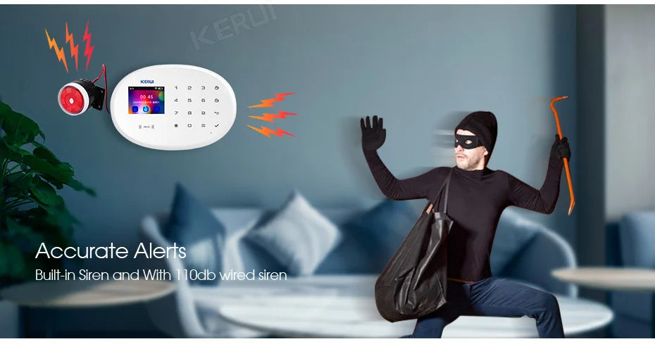 KERUI: Portable Smart WiFi GSM Alarm System