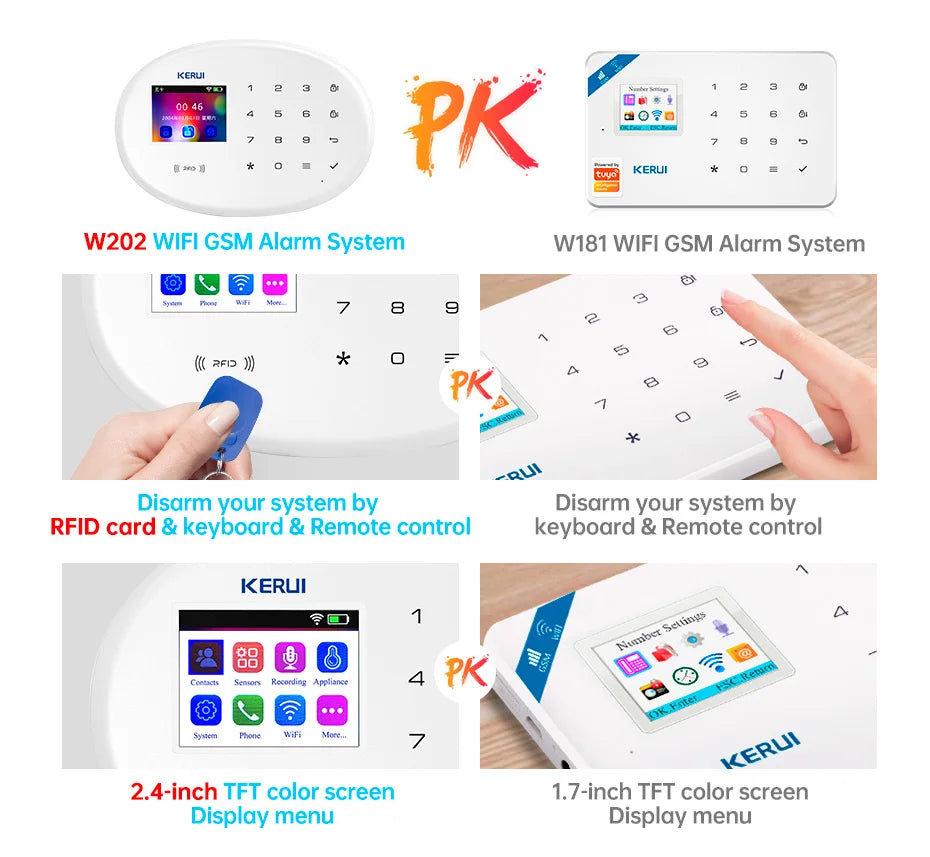 KERUI: Portable Smart WiFi GSM Alarm System