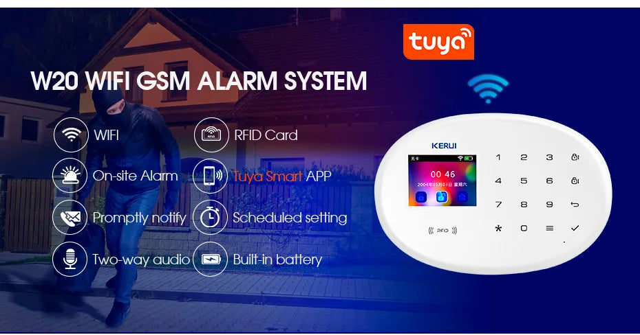 KERUI: Portable Smart WiFi GSM Alarm System