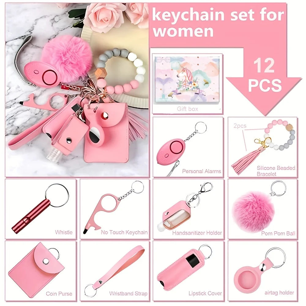 BIANCA: 12 pcs Safety Keychain Bracelet Set with Alarm